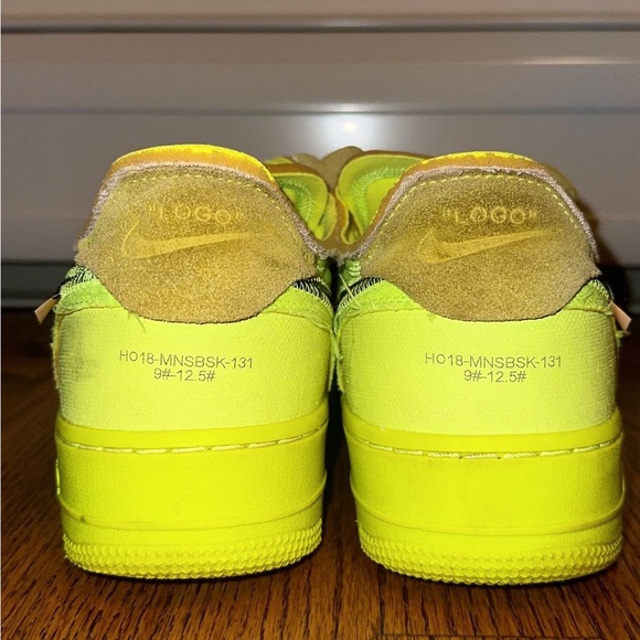 Nike Air Force 1 Low “Off-White Volt” Used Size 12 - Picture 4 of 7